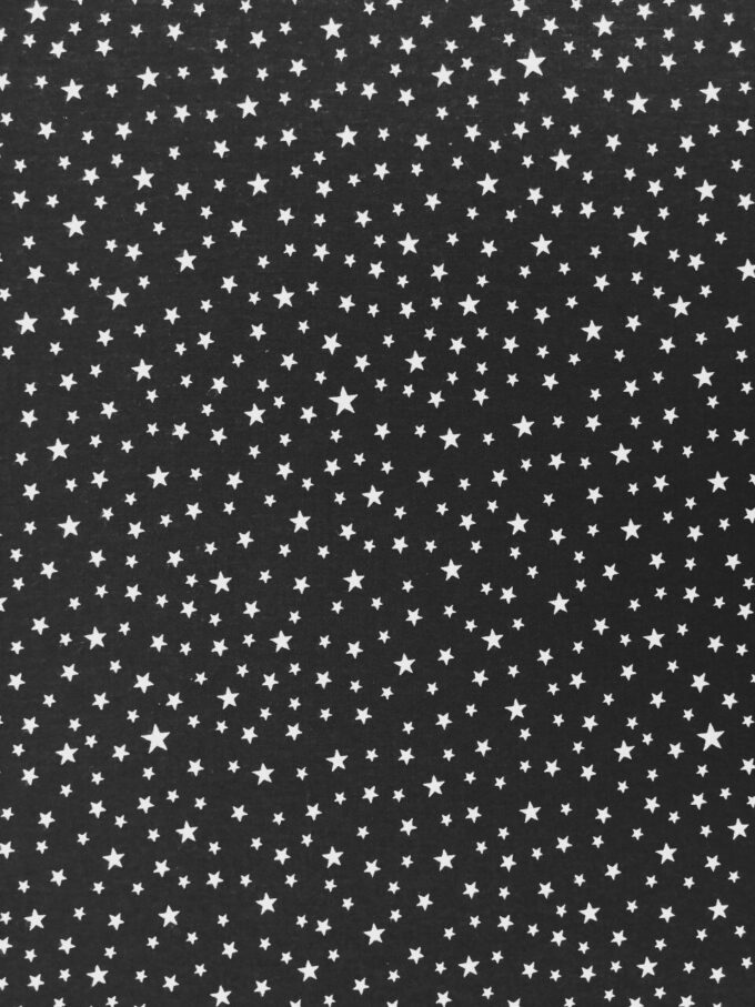 Látka čierna biele drobné hviezdičky2