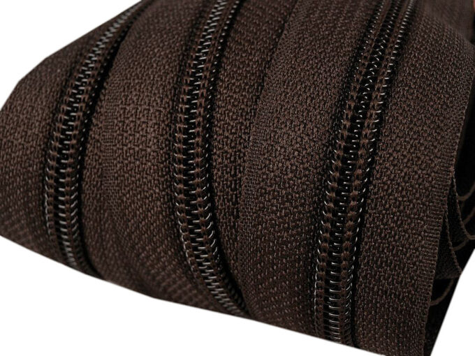 Zips špirálový 5 mm metráž tmavohnedý - Image 2
