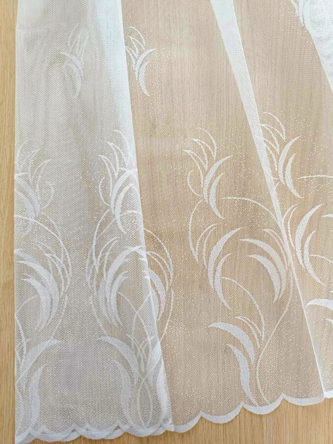 Záclona metráž V318 výška 150cm biela