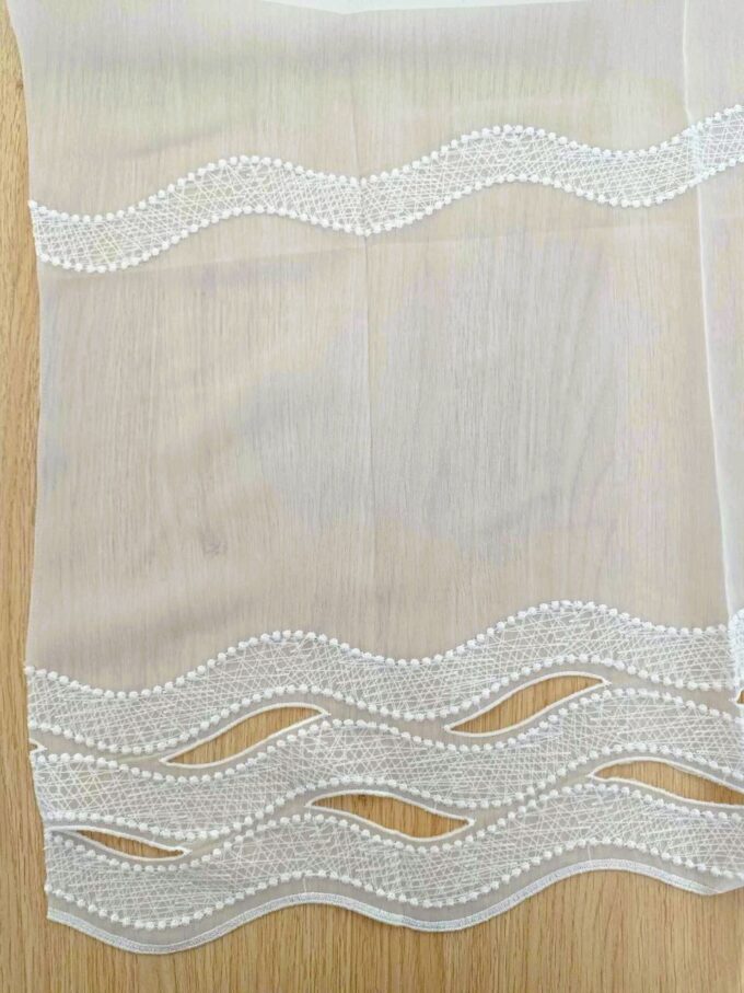Záclona metráž V506 výška 180cm biela s výšivkou - Image 2