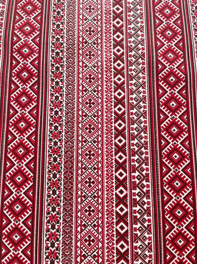 Látka folklórny vzor červená